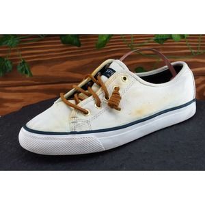 SPERRY Top-Sider Women Size 6 M Shoes‎ Beige Boat Shoe Fabric Sts90549